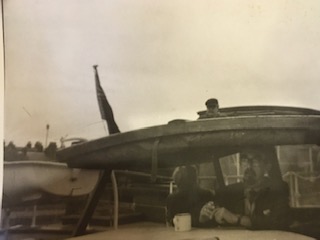 Jim C on his boat at Marlow 1967